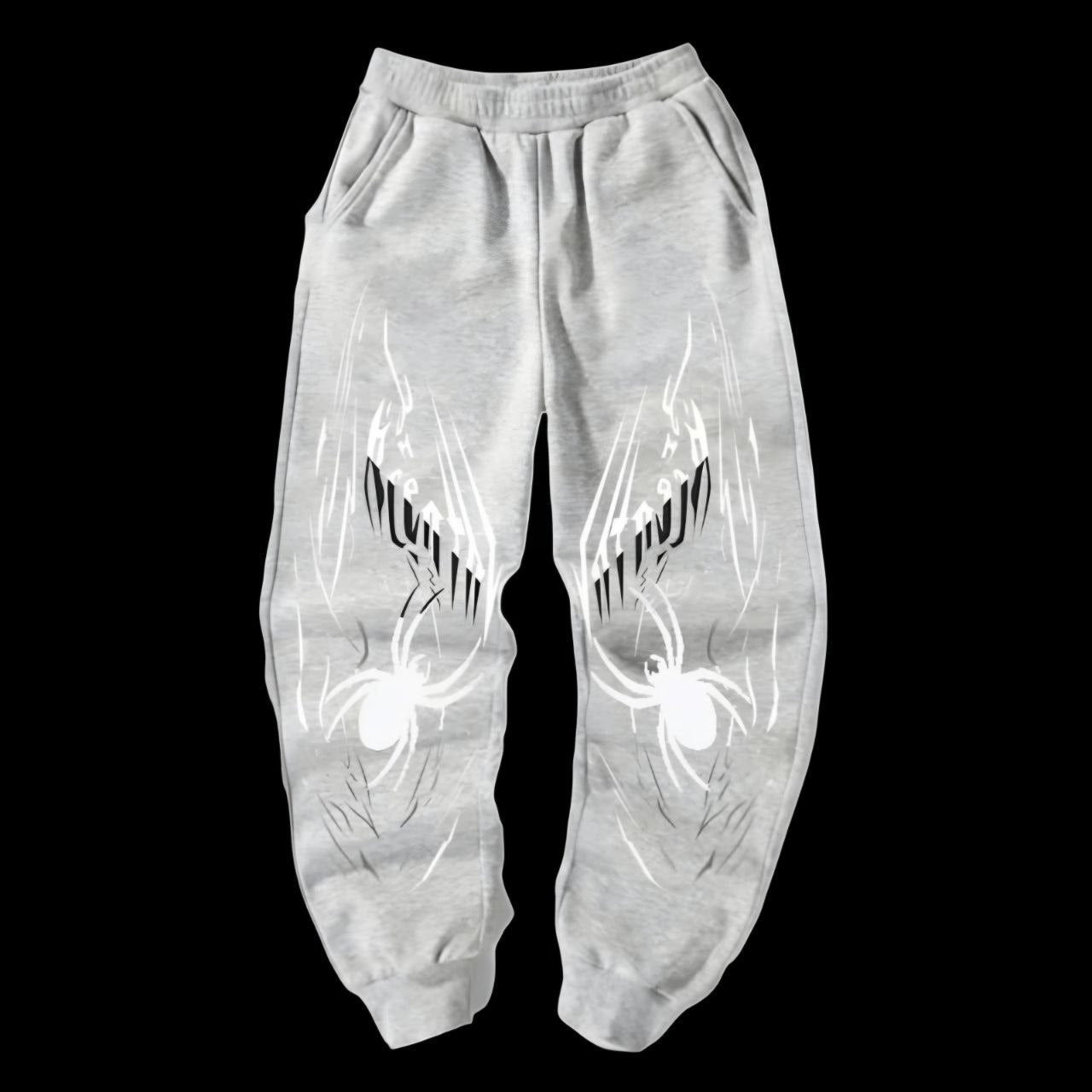 Bold Shadow Pants – Flame Graphic Joggers