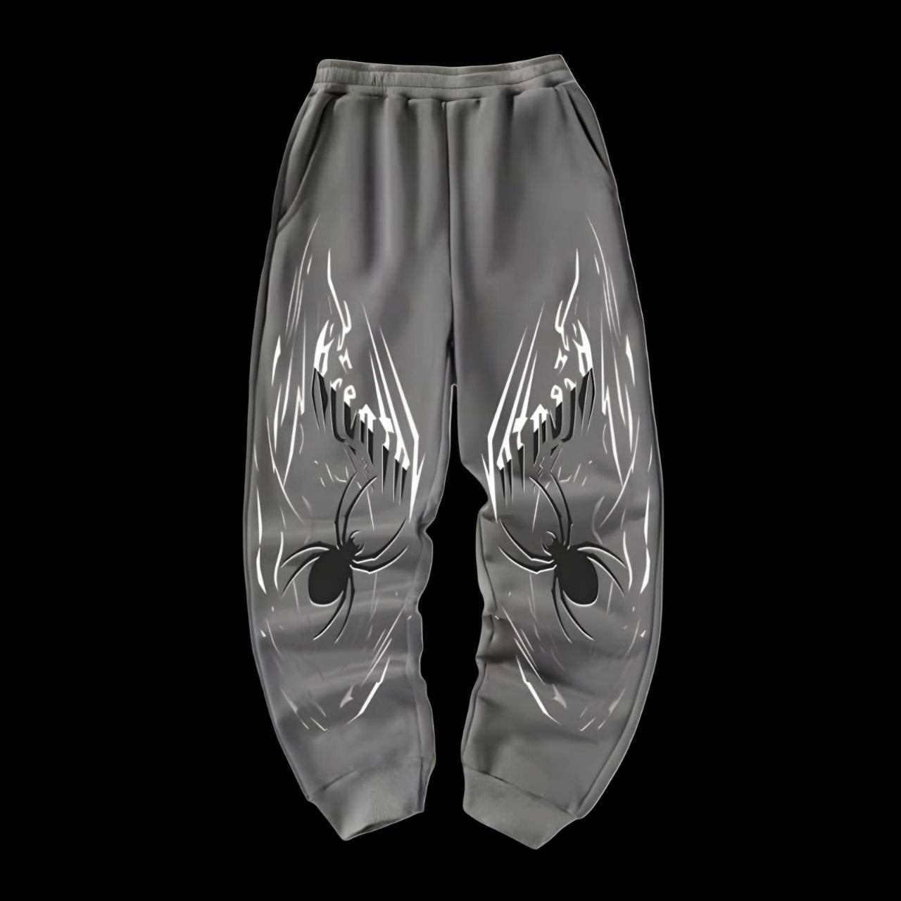 Bold Shadow Pants – Flame Graphic Joggers