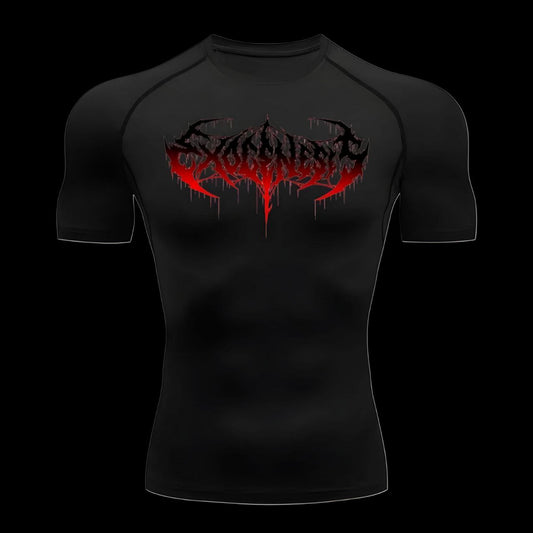 Dark Blood Scribble Compression T-Shirt Short Sleeve