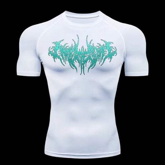 Wave scribble Compression T-Shirt Short Sleeve