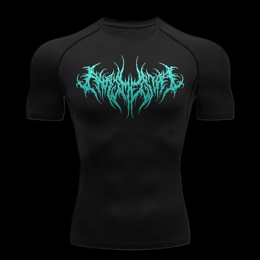 Wave scribble Compression T-Shirt Short Sleeve