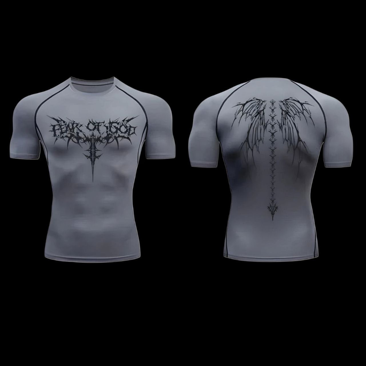 winged structure compression T-shirt Short sleeve – Athletic Fit
