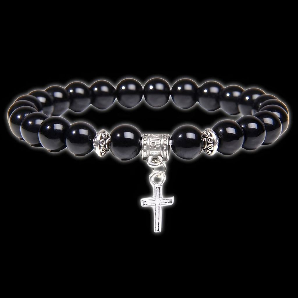 Dark Cross Bead Bracelet – Athletic Bracelet |MAZENTIH