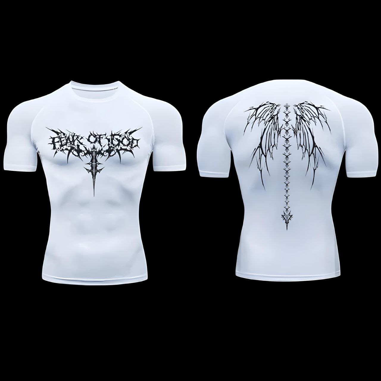 winged structure compression T-shirt Short sleeve – Athletic Fit