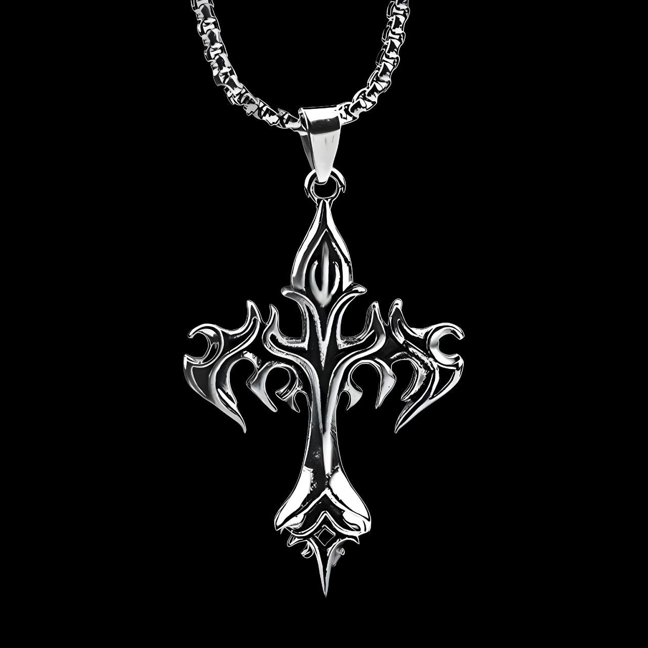 Dark Tribal Cross – Athletic Necklace |MAZENTIH