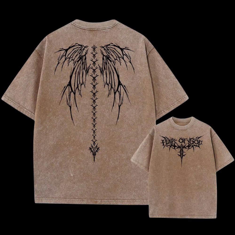 Winged Skeleton Oversized T-Shirt – Gothic Streetwear Aesthetic
