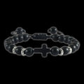 Black Cross Bead Bracelet – Athletic Bracelet |MAZENTIH