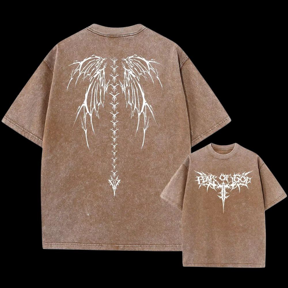 Winged Skeleton Oversized T-Shirt – Gothic Streetwear Aesthetic
