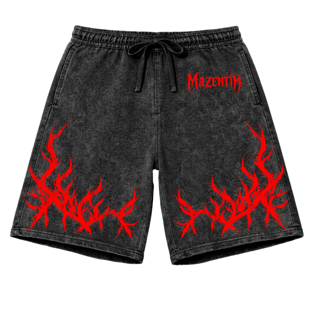 Blood Flame Vintage Gym Short | MAZENTIH
