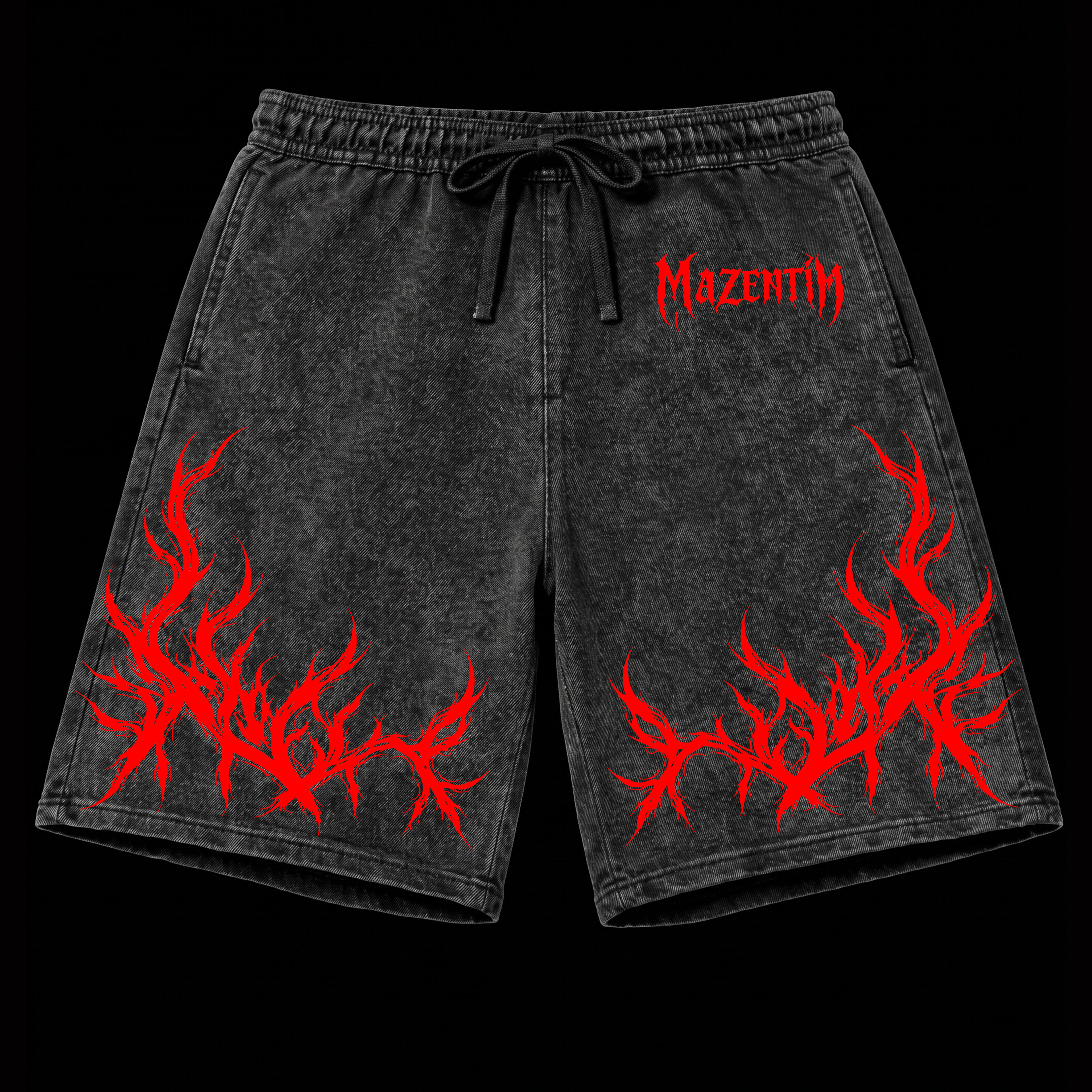Blood Flame Vintage Gym Short | MAZENTIH
