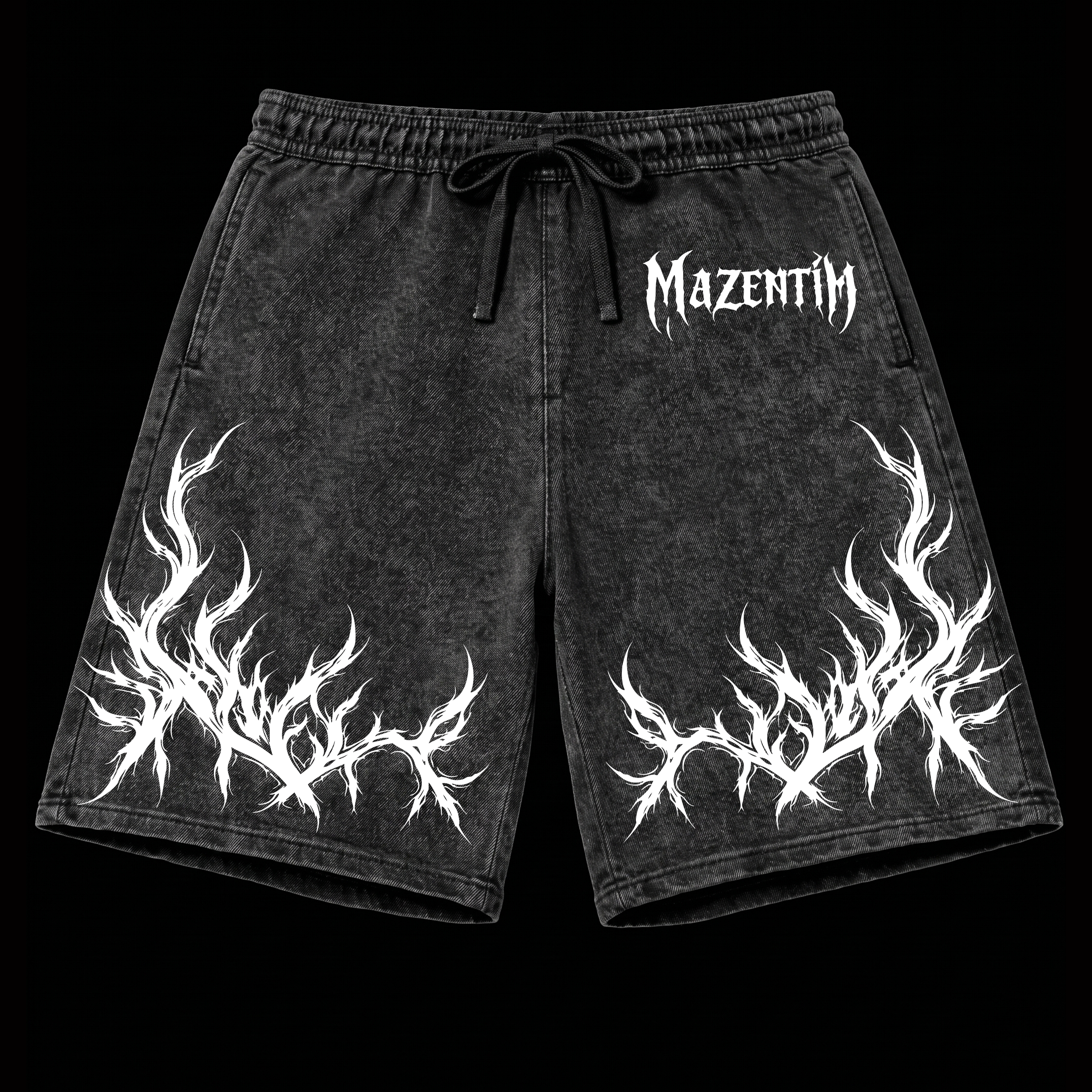Obsidian Flame Vintage Gym Short | MAZENTIH