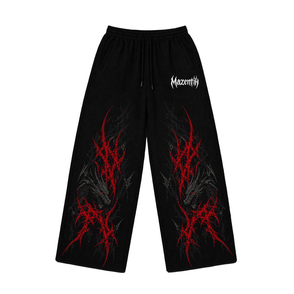 Dark Red Dragon Baggy – Gym Pants |MAZENTIH
