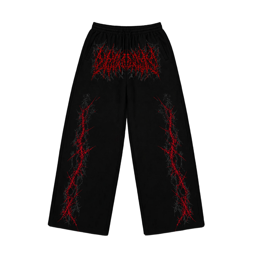 Dark Red Scrip Baggy – Gym Pants |MAZENTIH